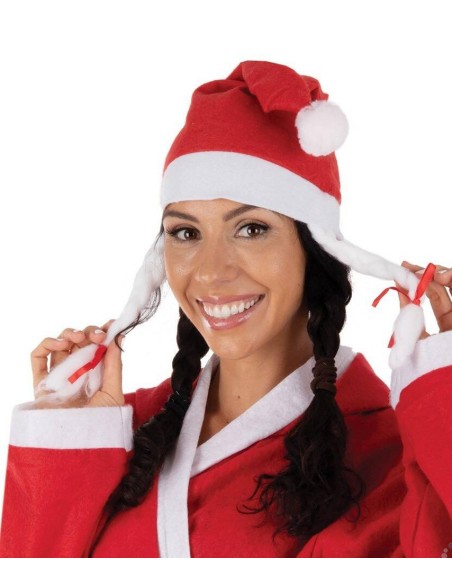 Bonnet Mère Noël avec tresses