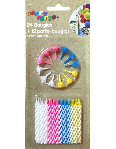 Blister de 24 bougies pour anniversaire