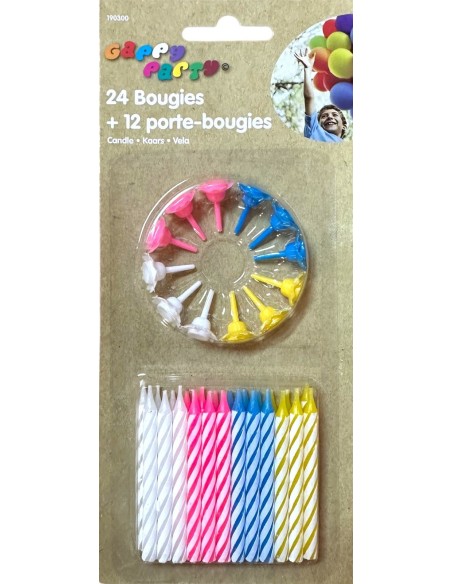 Blister de 24 bougies pour anniversaire