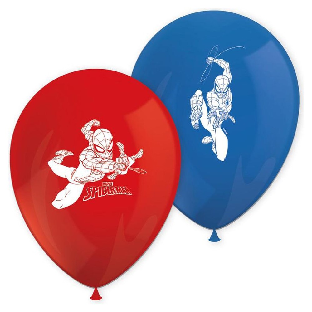 8 ballons avec Spiderman de Marvel gonflage air/hélium