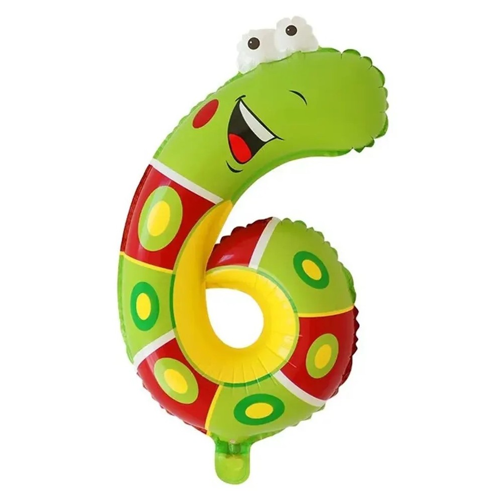 Ballon en forme de chiffre 6 et serpent pour anniversaire