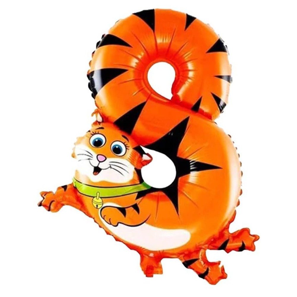 Ballon en forme de chiffre 8 et chat pour anniversaire