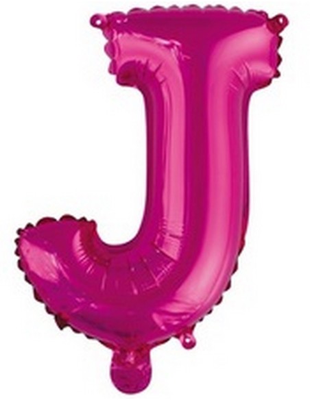 Ballon en forme de lettre J couleur rose/fuchsia pour anniversaire