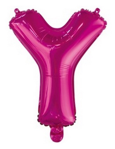 Ballon en forme de lettre Y couleur rose/fuchsia pour anniversaire