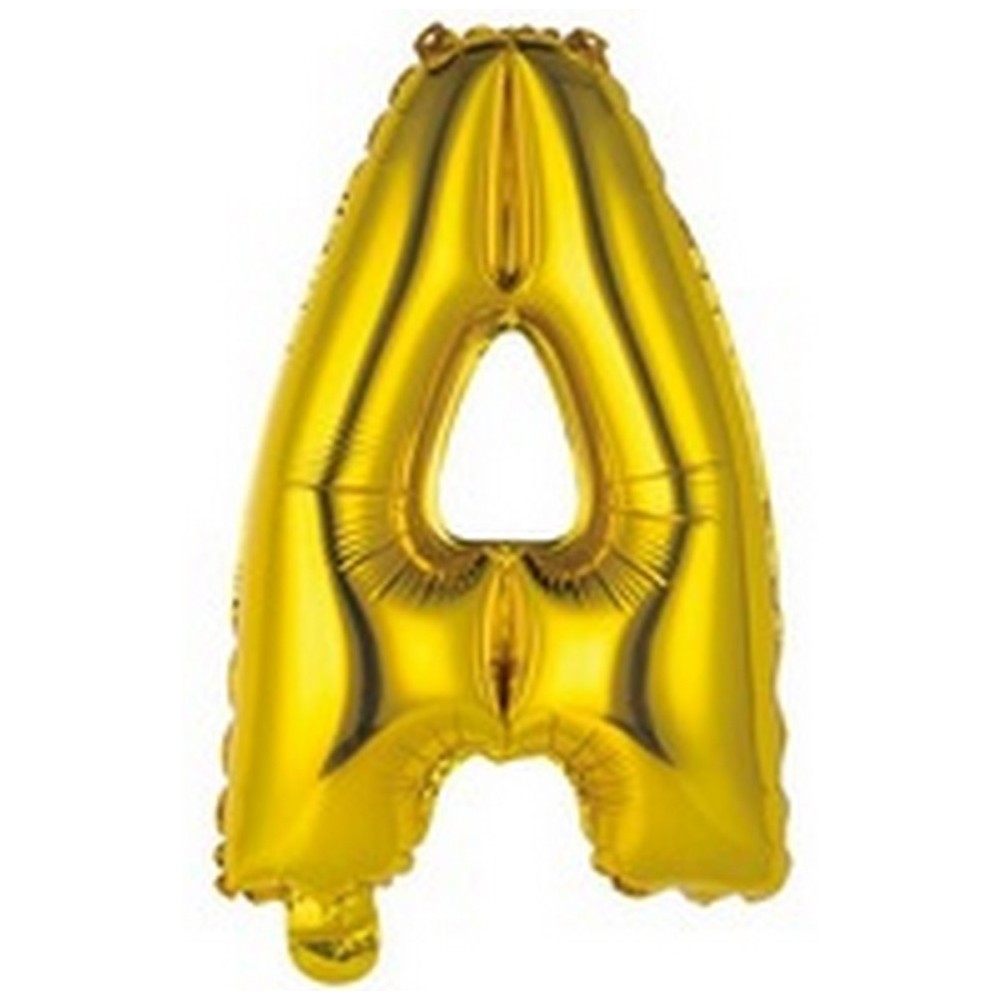 Ballon en forme de lettre A couleur or/doré pour anniversaire