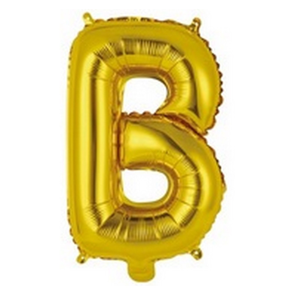 Ballon en forme de lettre B couleur or/doré pour anniversaire