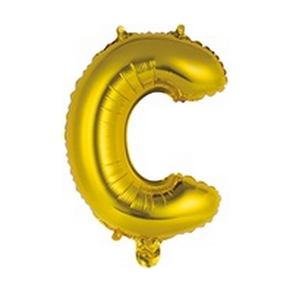 Ballon en forme de lettre C couleur or/doré pour anniversaire