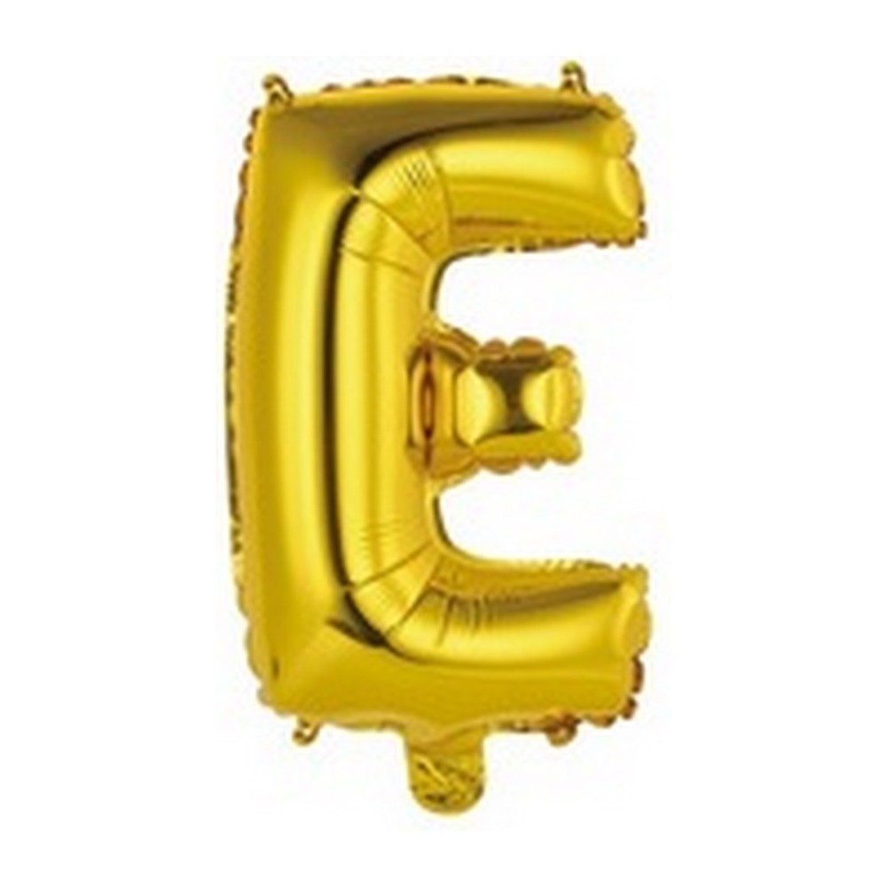 Ballon en forme de lettre E couleur or/doré pour anniversaire