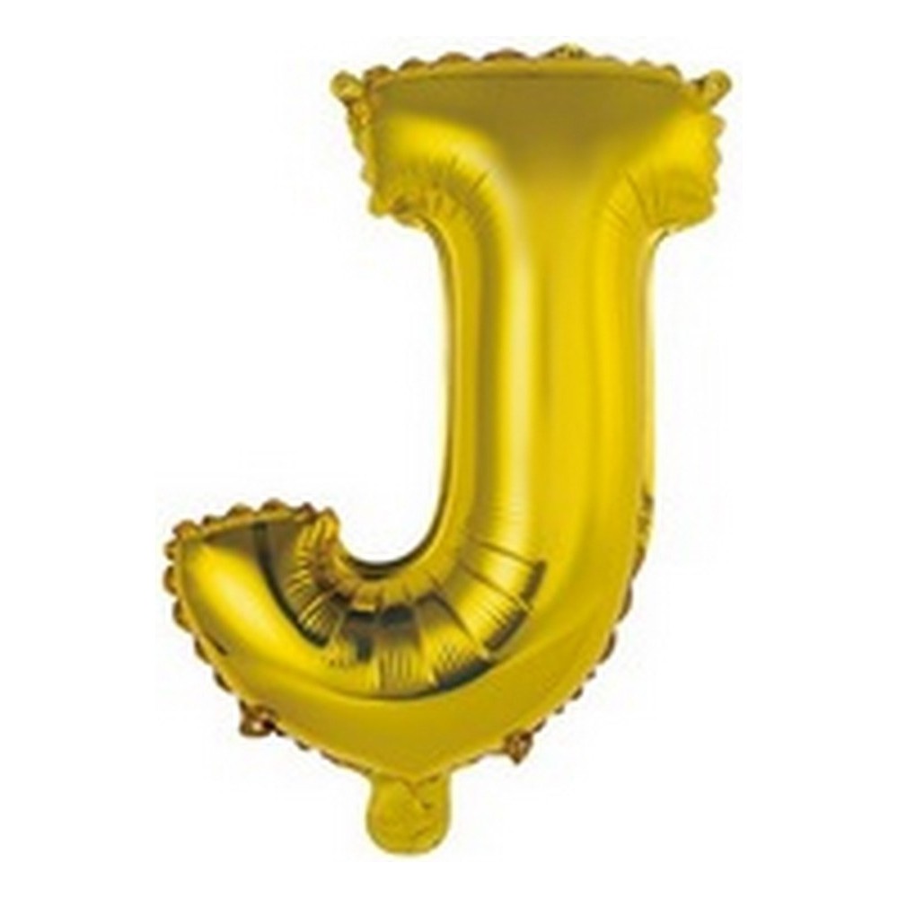 Ballon en forme de lettre J couleur or/doré pour anniversaire