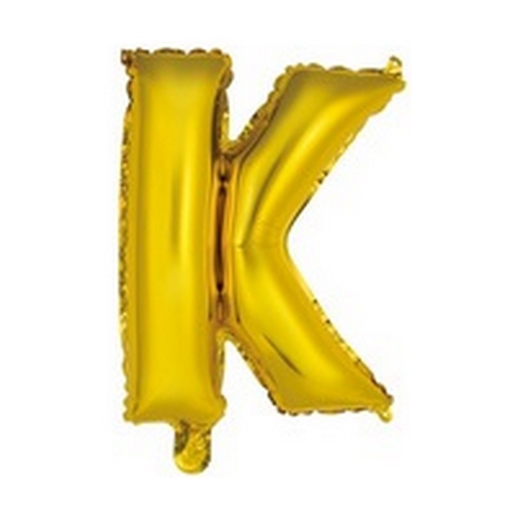 Ballon en forme de lettre K couleur or/doré pour anniversaire
