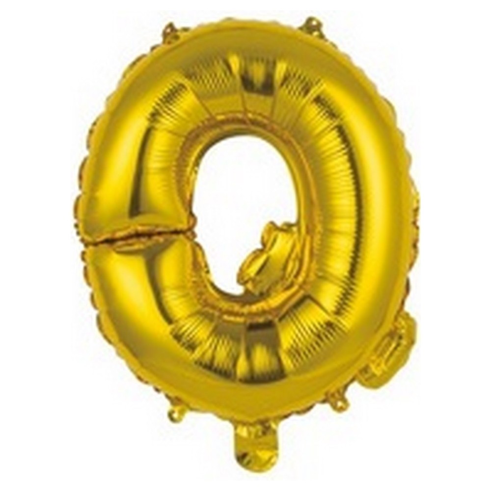 Ballon en forme de lettre Q couleur or/doré pour anniversaire