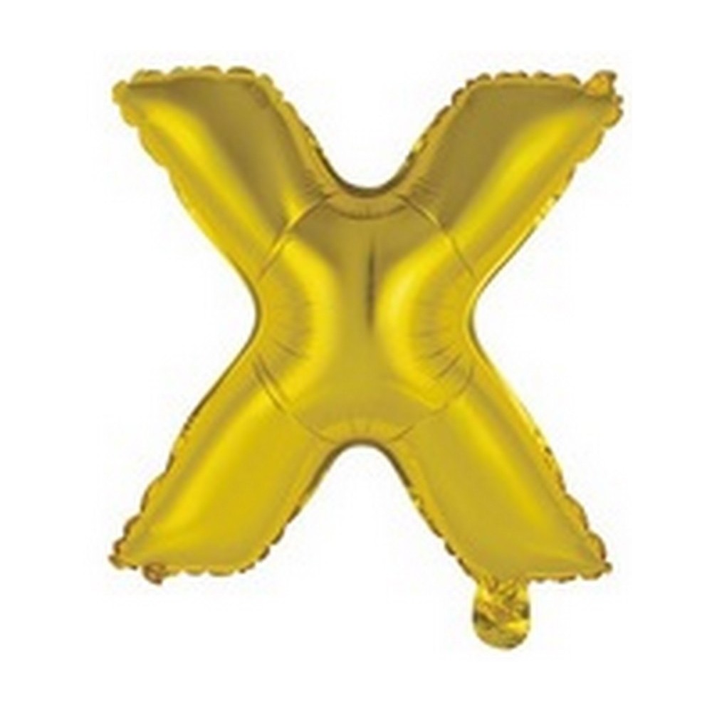 Ballon en forme de lettre X couleur or/doré pour anniversaire