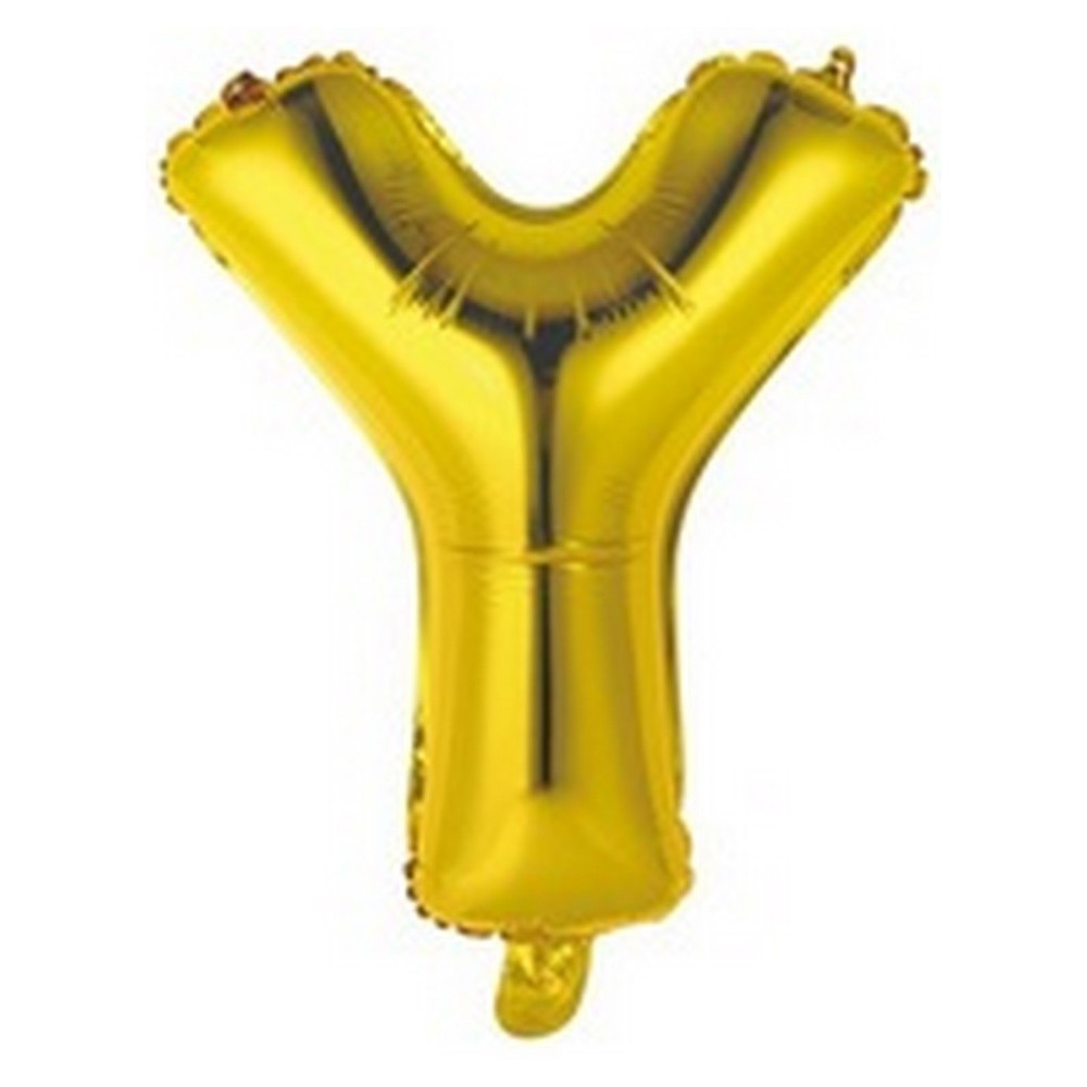 Ballon en forme de lettre Y couleur or/doré pour anniversaire
