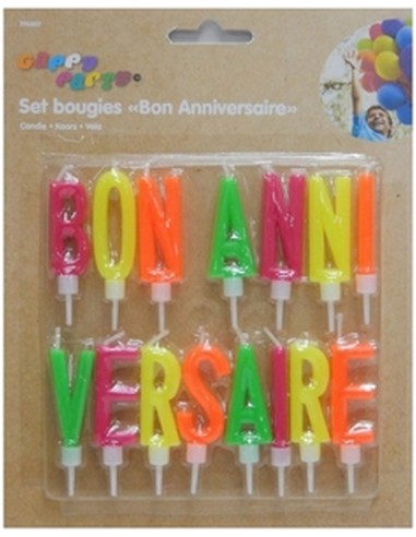 Bougie en forme de lettres Bon Anniversaire