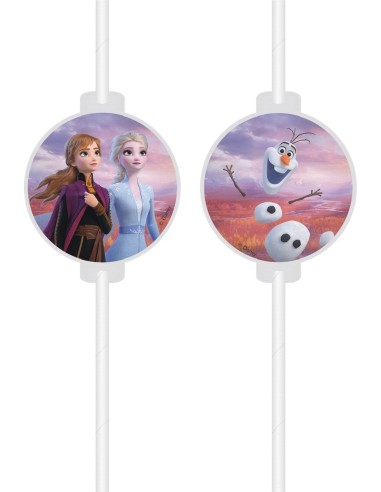 4 pailles La Reine des Neiges