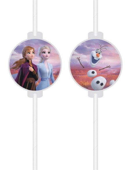 4 pailles La Reine des Neiges
