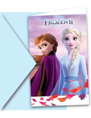 6 cartes invitation La Reine des Neiges