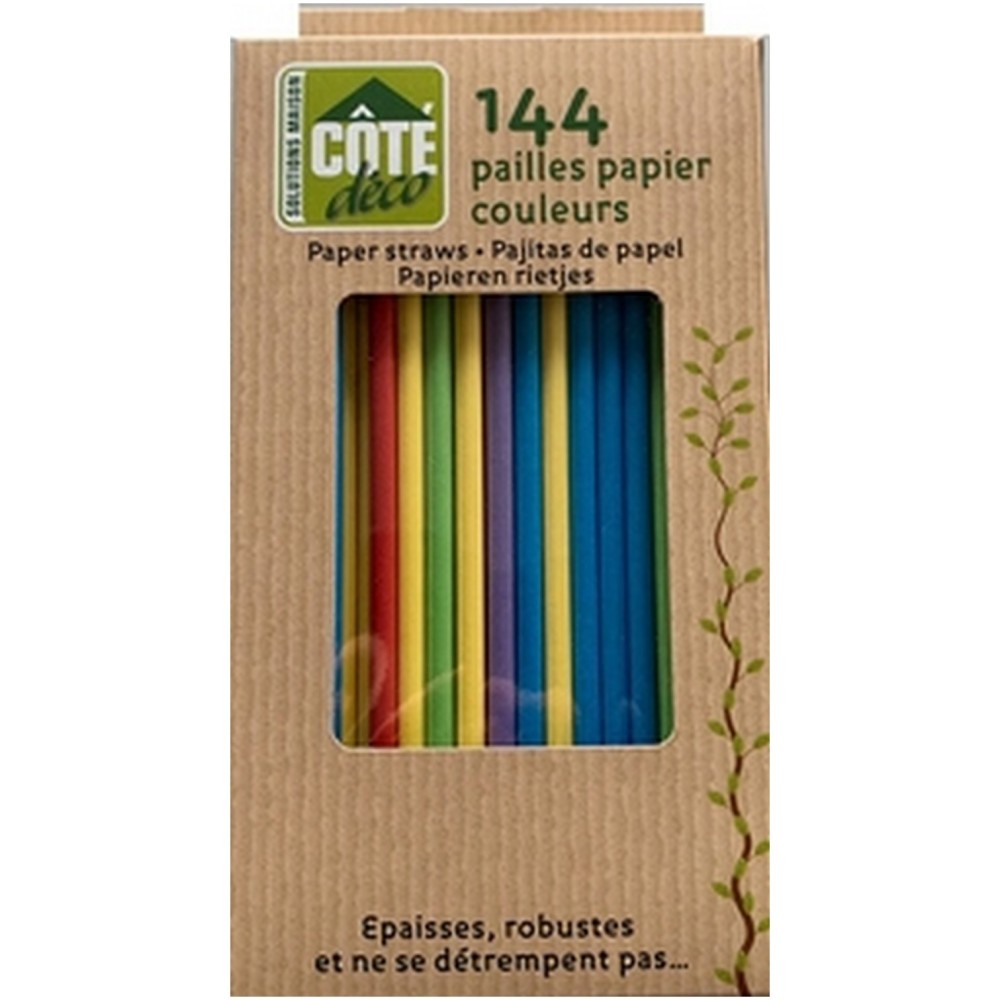 144 pailles couleurs papier