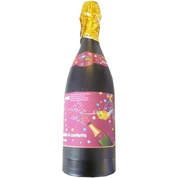 Bouteille de champagne canon à confettis multicolore