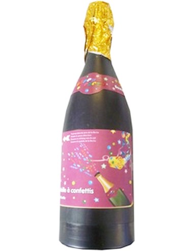 Bouteille de champagne canon à confettis multicolore