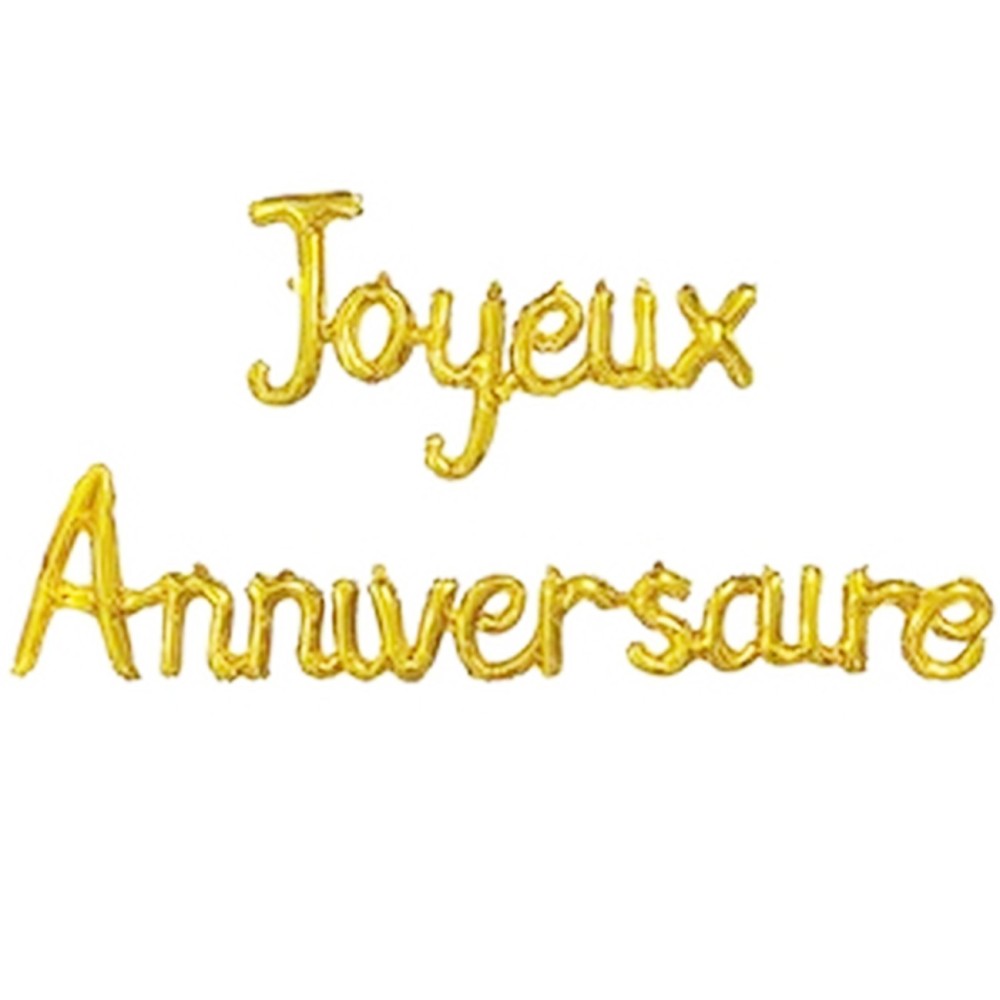 Ballons lettres Joyeux Anniversaire or