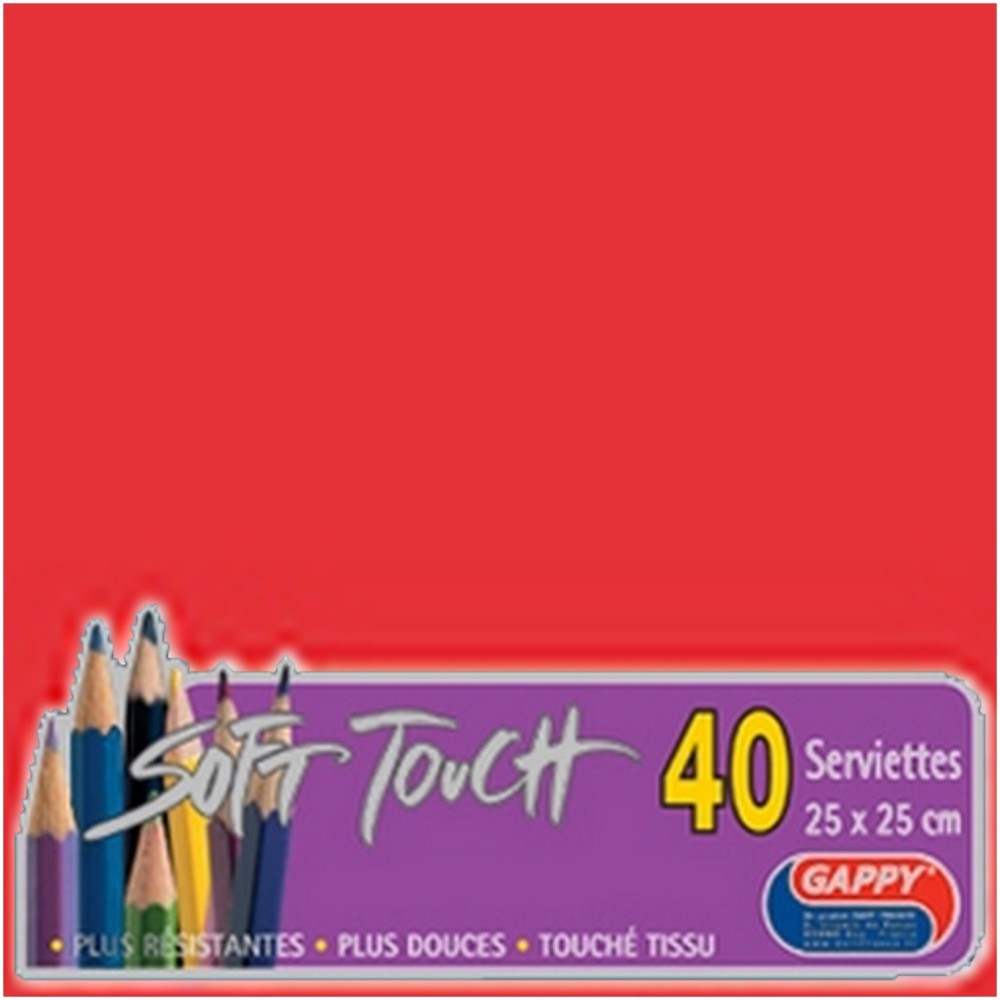 Lot de 40 serviettes papier couleur 25x25 cm pour réception