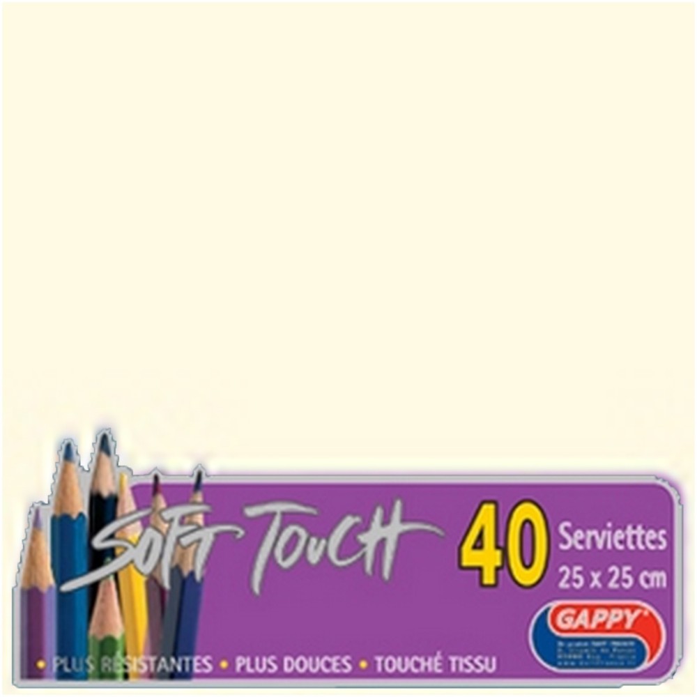 Lot de 40 serviettes papier couleur 25x25 cm pour réception
