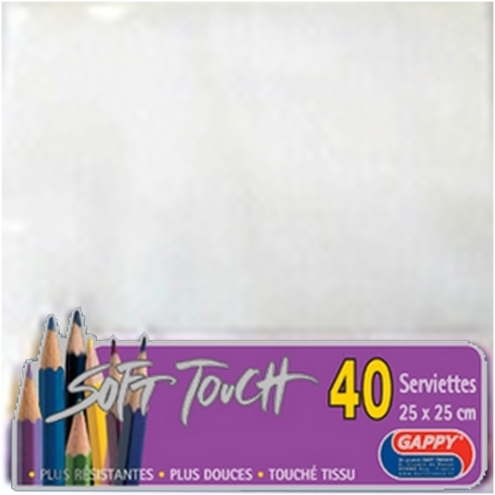 Lot de 40 serviettes papier couleur 25x25 cm pour réception