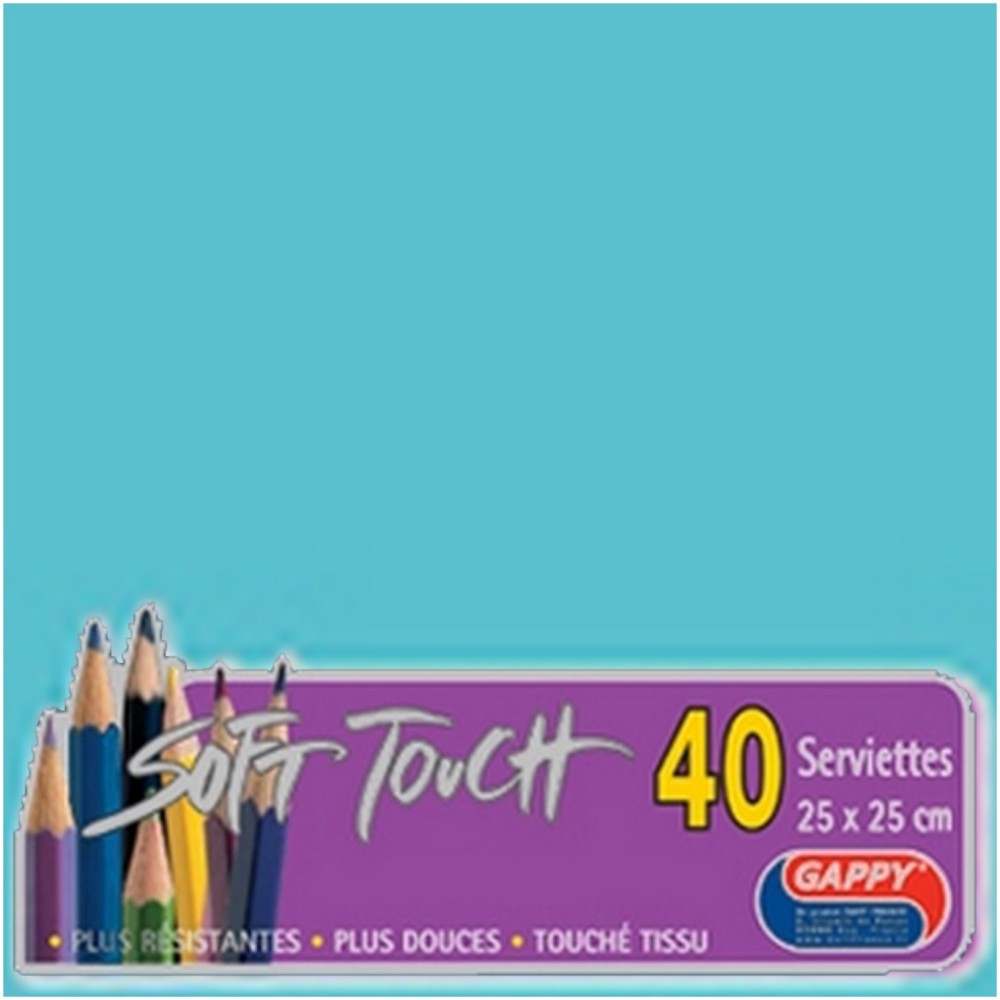 Lot de 40 serviettes papier couleur 25x25 cm pour réception