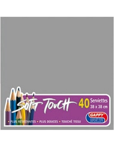 40 grandes serviettes en papier gris