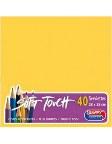 40 grandes serviettes en papier jaune