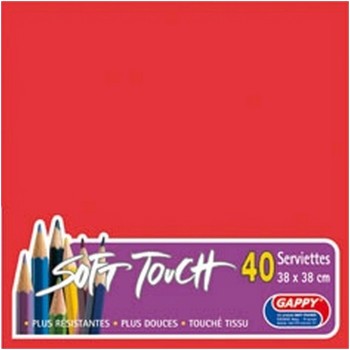 40 grandes serviettes en papier rouge