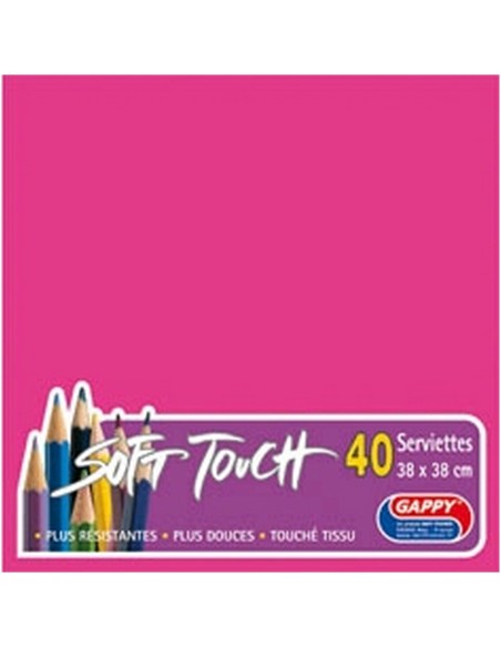 40 grandes serviettes en papier fuchsia