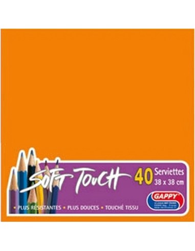 40 grandes serviettes en papier orange