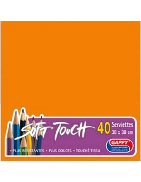 40 grandes serviettes en papier orange