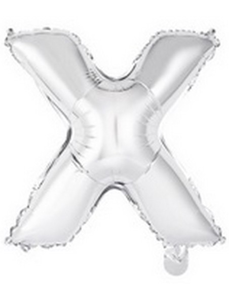Ballon en forme de lettre X couleur argent pour anniversaire