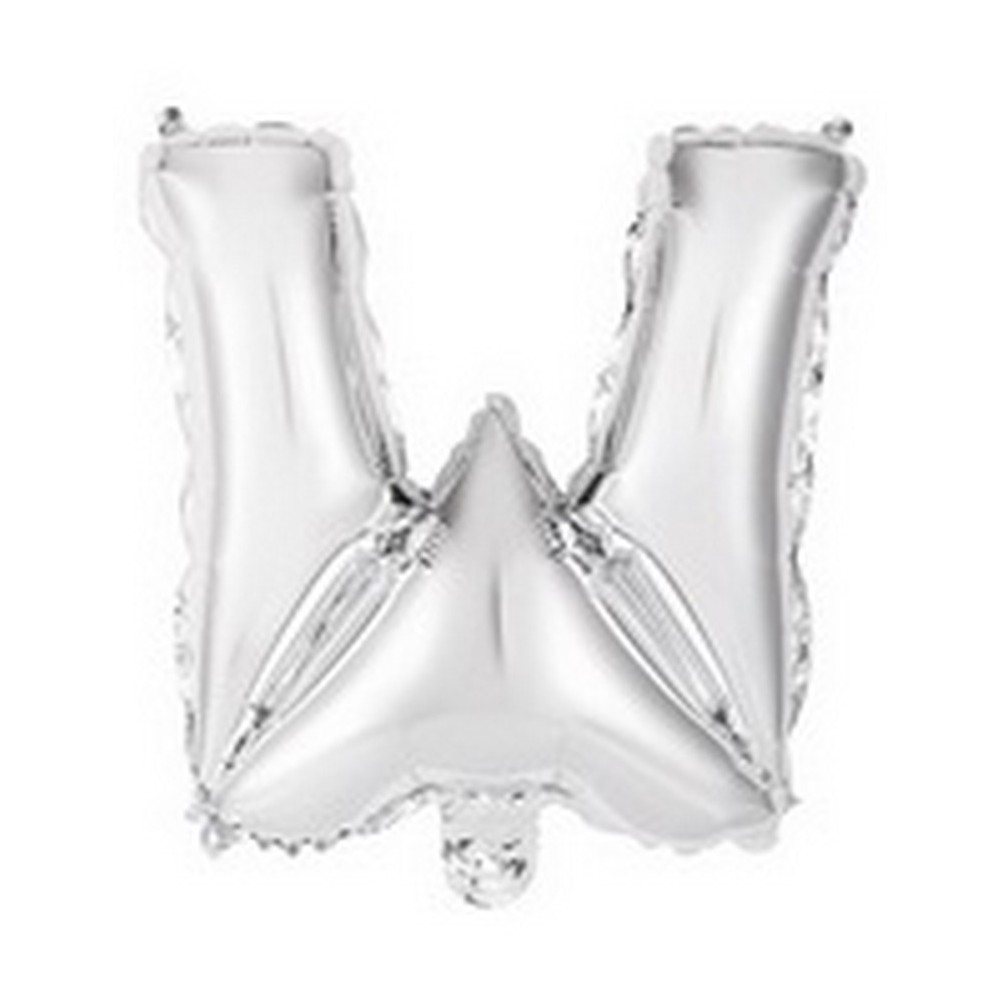 Ballon en forme de lettre W couleur argent pour anniversaire