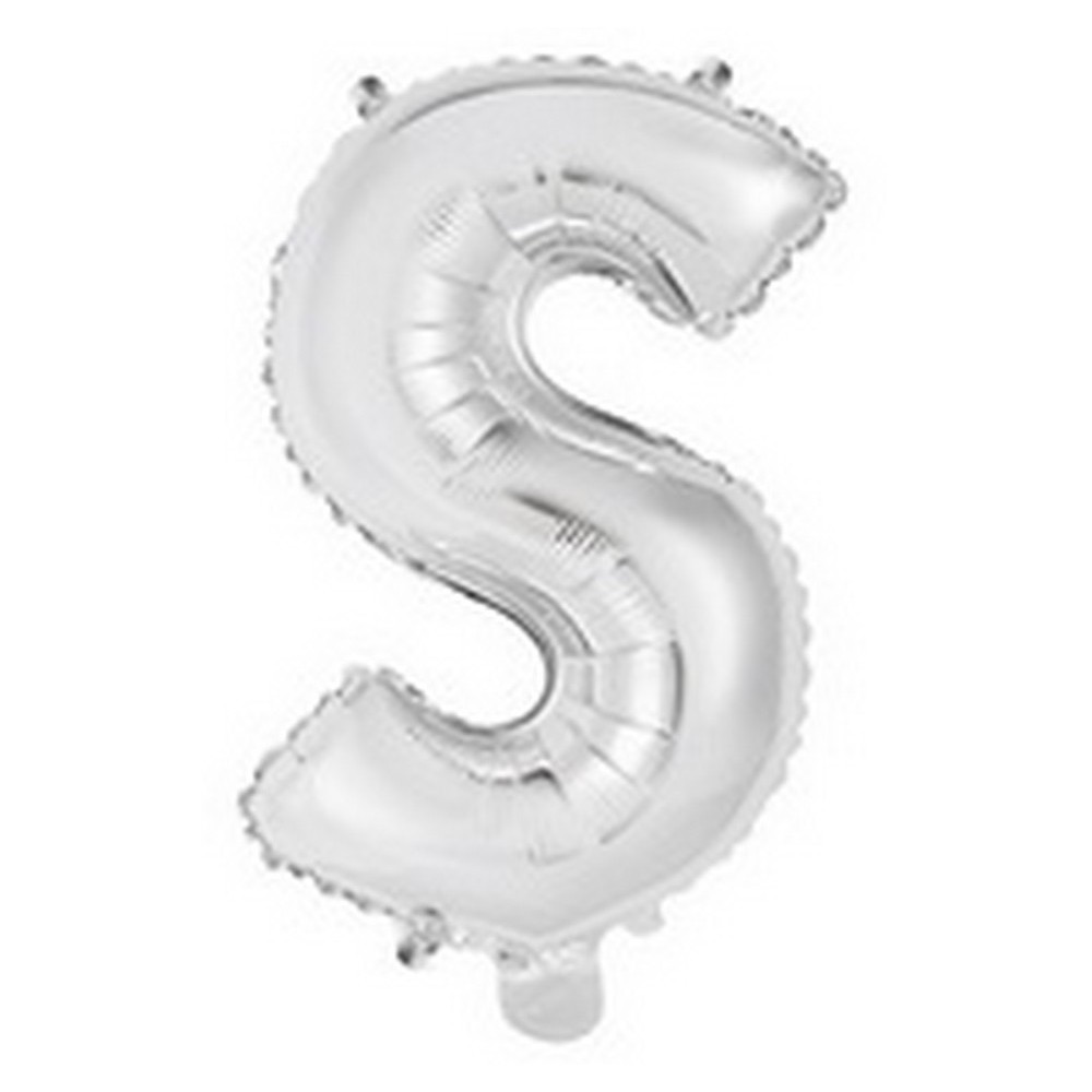 Ballon en forme de lettre S couleur argent pour anniversaire