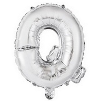Ballon en forme de lettre Q couleur argent pour anniversaire