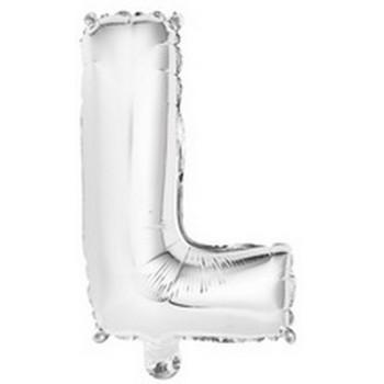 Ballon en forme de lettre L couleur argent pour anniversaire