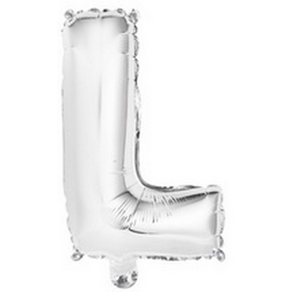 Ballon en forme de lettre L couleur argent pour anniversaire