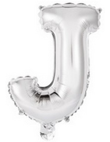 Ballon en forme de lettre J couleur argent pour anniversaire