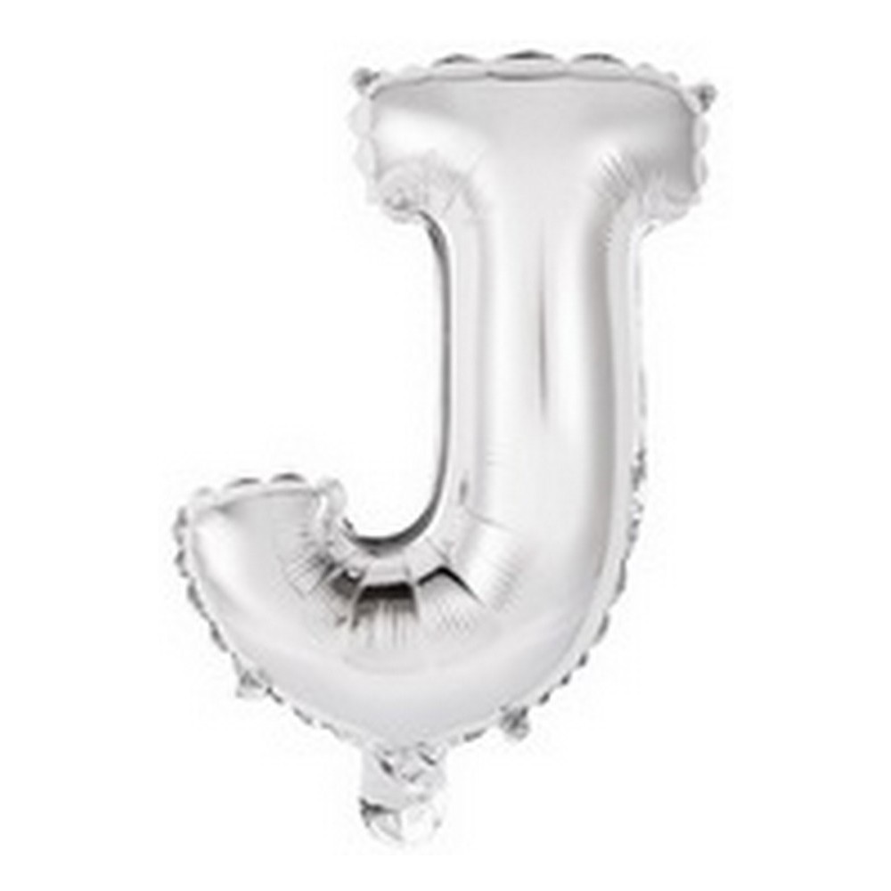 Ballon en forme de lettre J couleur argent pour anniversaire