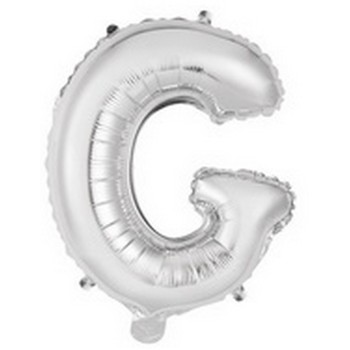 Ballon en forme de lettre G couleur argent pour anniversaire