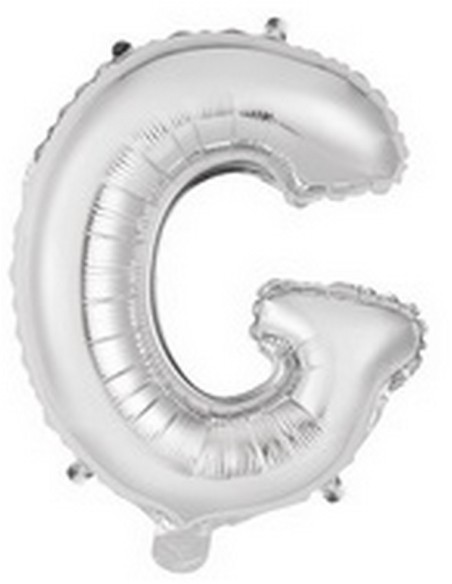 Ballon en forme de lettre G couleur argent pour anniversaire