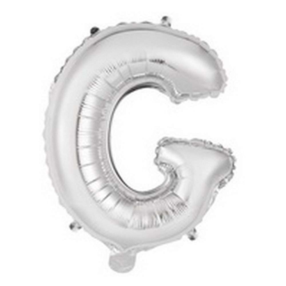 Ballon en forme de lettre G couleur argent pour anniversaire