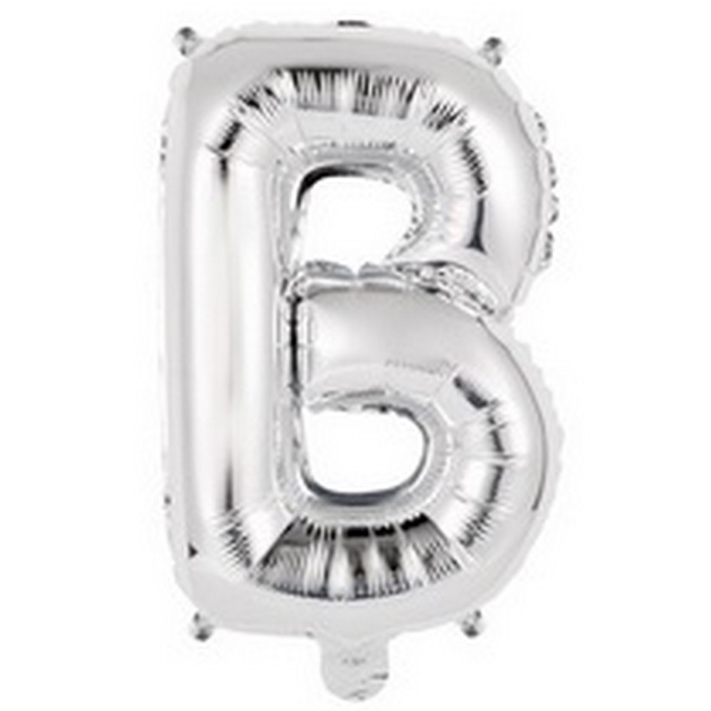 Ballon en forme de lettre B couleur argent pour anniversaire