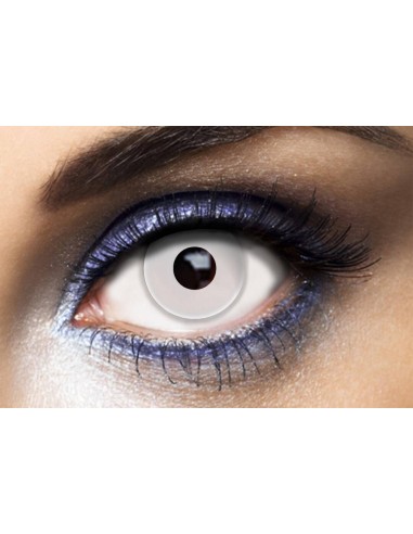 Lentilles blanches maquillage oeil de zombie