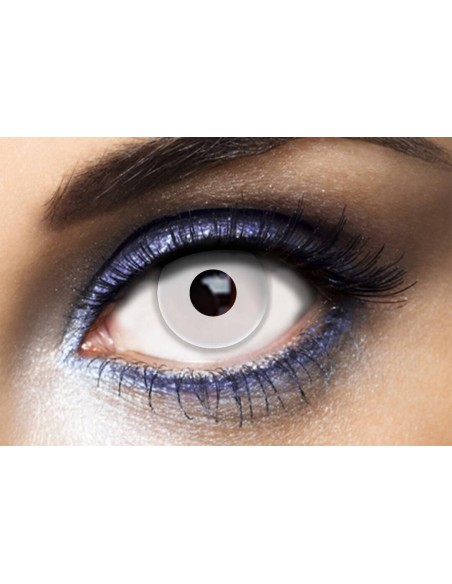 Lentilles blanches maquillage oeil de zombie