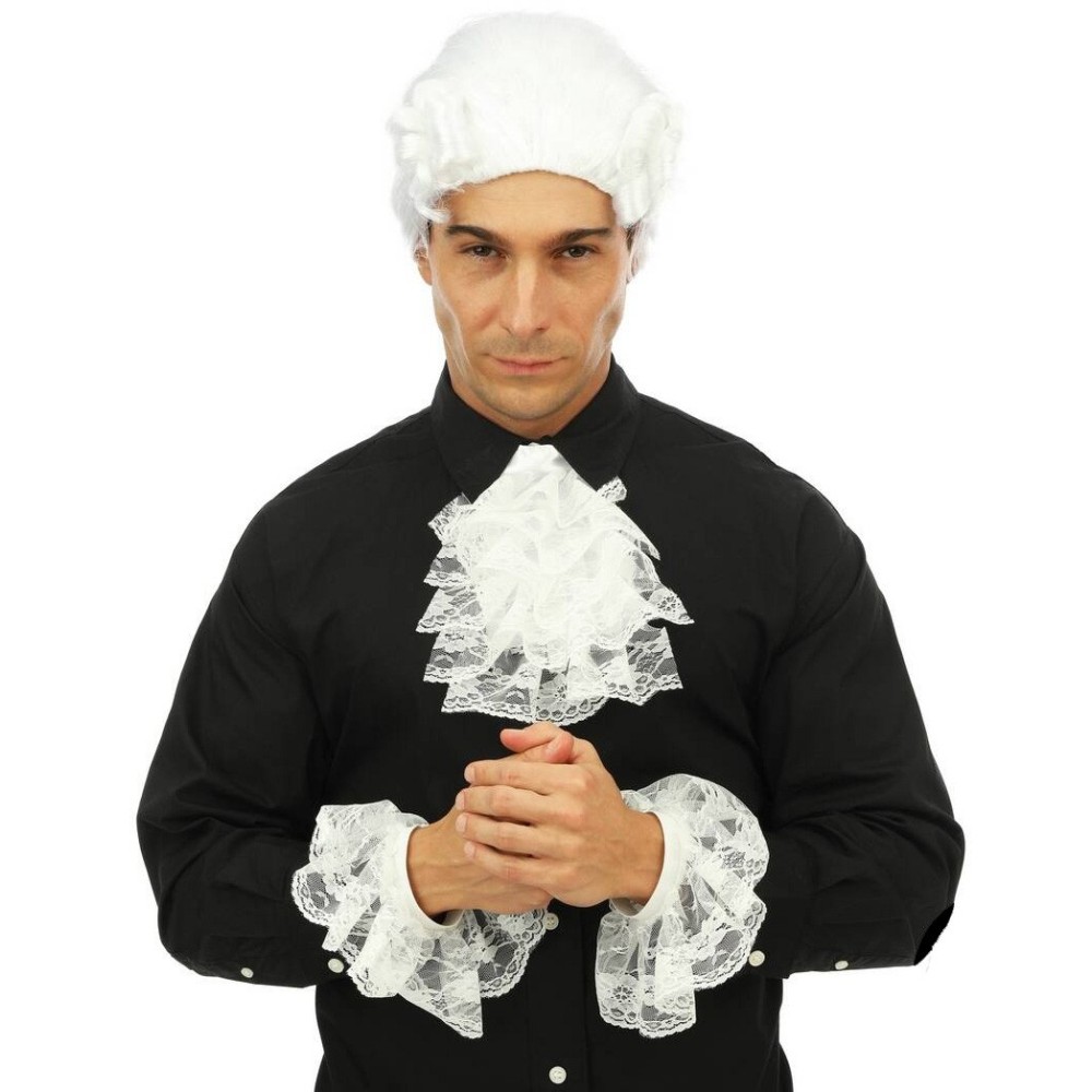 Set jabot blanc avec manchettes